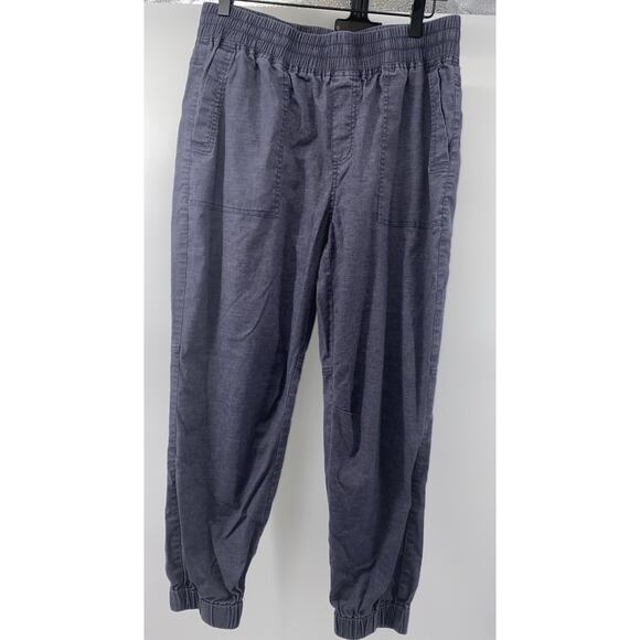 Prana Mantra Women's Gray Hemp Cotton Jogger Pants Large Elastic Waist Comfort - Picture 1 of 8